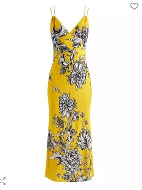 Alice + Olivia Yellow Floral Midi Slip Dress Brand New Size 6